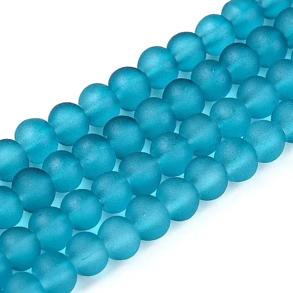 Baking Paint Transparent Glass Bead Strands