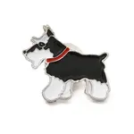 Dog Enamel Pin with Brass Butterfly Clutches