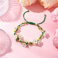 Flower Synthetic Citrine  Braided Bracelets for Women