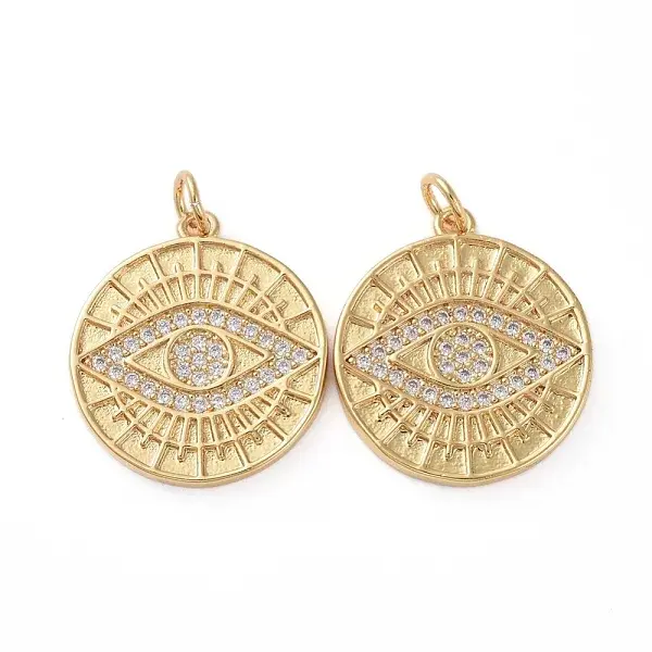 Brass Micro Pave Clear Cubic Zirconia Pendants