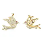 Brass Micro Pave Clear Cubic Zirconia Pendants