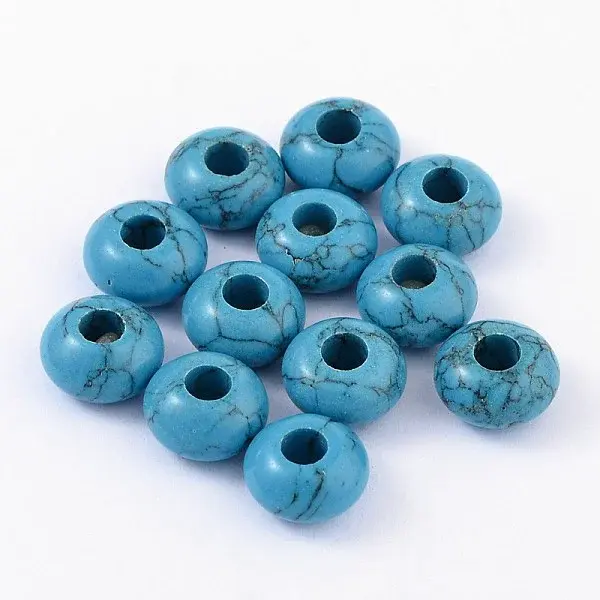 Synthetic Turquoise European Beads