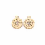 Brass Micro Pave Clear Cubic Zirconia Charms