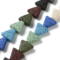 Triangle Dyed Natural Lava Rock Beads Strands