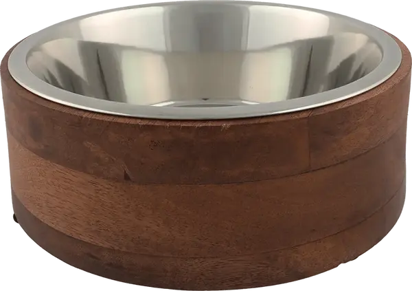 Miska Dog Fantasy nerez v dřevě rovná 1730ml