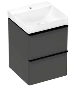 Hansgrohe Xelu Q - Skrinka s umývadlom, 63x48x50 cm, 2 zásuvky, matná sivá/matná čierna 54369670