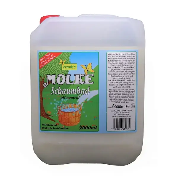 Jemný kúpeľ so srvátkou pre suchú a citlivú pokožku Molke Schaumbad, 5 l