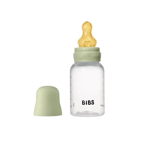 BIBS antikoliková fľaša s kaučukovým cumlíkom 150ml - Sage