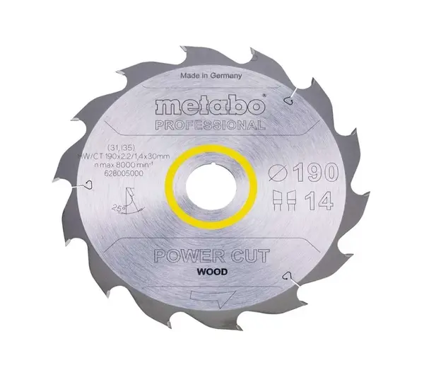 Metabo - Pílový kotúč na drevo, 190x30 mm, 14 zubov 628005000
