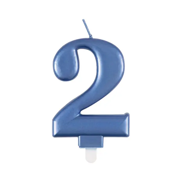 Tortová sviečka modrá číslo 2