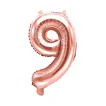 Balónik fóliový 35 cm rose gold číslo 9 ALBI