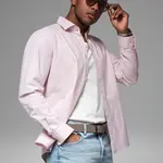 Ombre Cotton pastel men's oxford shirt - light pink