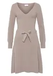 LASCANA Pletené šaty  tmavobéžová