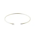 Pevný náramek s diamanty v brusu kapky ve zlatě KLENOTA