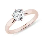 Zásnubní prsten z růžového 14k zlata s 0,8ct briliantem KLENOTA