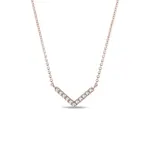 Náhrdelník z růžového zlata s diamantovým přívěskem KLENOTA