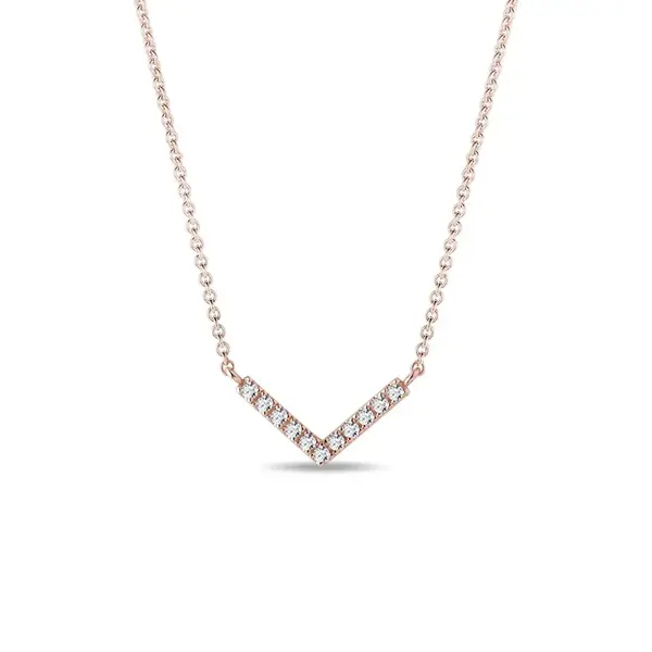 Náhrdelník z růžového zlata s diamantovým přívěskem KLENOTA