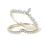 Trendy zásnubní set s diamanty ve žlutém zlatě KLENOTA