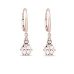 Náušnice s morganitem a diamanty v růžovém zlatě KLENOTA