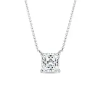 Náhrdelník s lab grown diamantem princess v bílém zlatě KLENOTA
