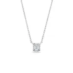 Náhrdelník z bieleho zlata s diamantom asscher KLENOTA