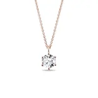 Prívesok z ružového zlata s čírym briliantom KLENOTA