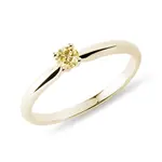 Prsteň zo žltého 14k zlata so žltým diamantom KLENOTA