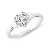 Zlatý zásnubný prsteň s diamantovým srdcom KLENOTA