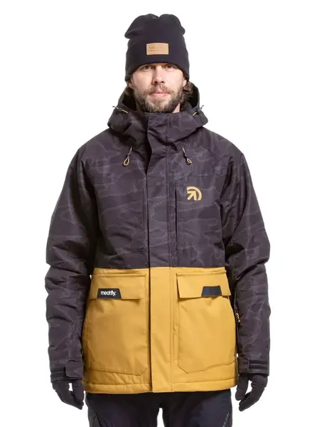 Pánská snb & ski bunda meatfly vertigo černá/hnědá l