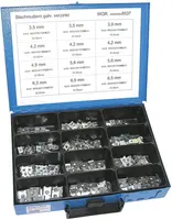 Dresselhaus Plechové - pružné matice pro samořezné šrouby 3,5-6,5 mm, pozinkované, sada 300 ks v kufru