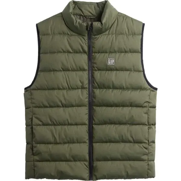 GAP V-FRCH LOGO LTWT PUFFER Pánska vesta, khaki, veľkosť