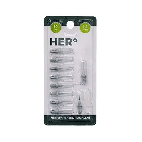 Herbadent HERo 1,2 mm náhradní mezizubní kartáčky 10 ks šedé