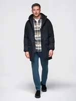 Ombre Classic long men's parka jacket - black