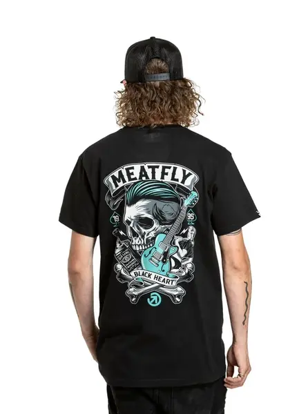 Meatfly pánské tričko Whiskey Boy Black | Černá | Velikost XS | 100% bavlna