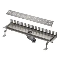 Sanela Žľaby z nehrdzavejúcej ocele - Kúpeľňový žliabok z nehrdzavejúcej ocele k stene, dĺžka 95 cm, mat SLKN 07FX