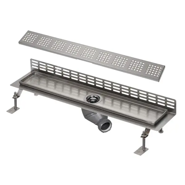 Sanela Žľaby z nehrdzavejúcej ocele - Kúpeľňový žliabok z nehrdzavejúcej ocele k stene, dĺžka 95 cm, mat SLKN 07FX