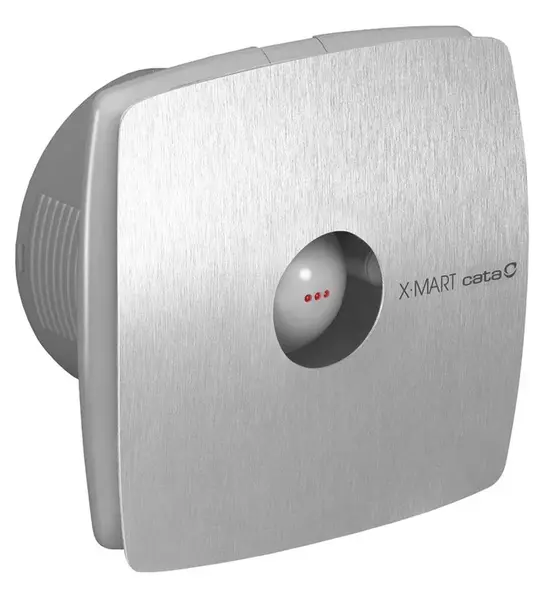 Sapho Cata X-Mart - Kúpeľňový ventilátor axiálny X-MART 10, 15 W, potrubie 100 mm, nerezová 01040000