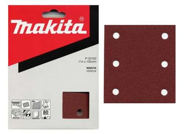 Makita Príslušenstvo - Brúsny papier K100, 114x102 mm, 10 ks P-33118