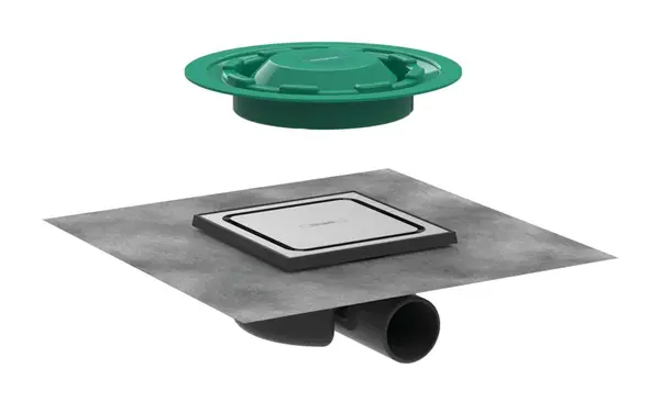 Hansgrohe RainDrain Spot - Podlahová vpusť s roštem 15x15 cm, kartáčovaná nerez 56055800