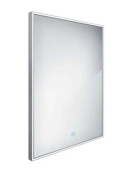 Nimco Zrcadla - Zrcadlo v rámu s LED osvětlením, 60x80 cm, hliník ZP 13002V