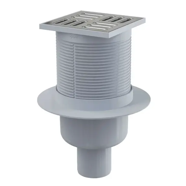 Alcadrain Odtokové kanálky - Podlahová vpust přímá 11x11 cm, kombinovaná SMART zápachová uzávěra, nerez APV32