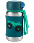 SKIP HOP Spark Style Láhev s brčkem na vodu nerez Monster Truck 12m+ 350 ml