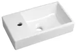 Sapho Small - Umývátko Minos, 45x26 cm, bez přepadu, otvor pro baterii vlevo, bílá 4757