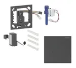 Geberit - Elektronické ovládání splachování pisoárů typ 40, bateriové napájení, easy to clean, Bluetooth, kartáčovaný černý chrom 116.034.QD.1