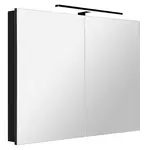 Sapho Greta - Zrcadlová skříňka s LED osvětlením 101x70x14 cm, 2 dvířka, matná černá GR105-0035