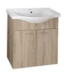 Aqualine Keramia Fresh - Umyvadlová skříňka 61x74x34 cm, dub platin 50065