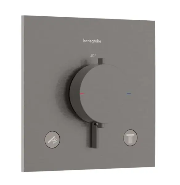 Hansgrohe Ecostat Comfort E - Termostatická baterie pod omítku, pro 2 spotřebiče, kartáčovaný černý chrom 33711340