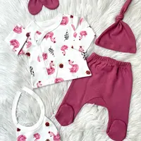 50334 Dewberry Newborn Unisex Baby Hospital Discharge Set-PLUM
