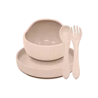 PETITE&MARS Set jídelní silikonový TAKE&MATCH Desert Sand 6m+ 3 ks