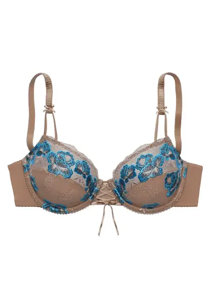 NUANCE Podprsenka  neónovo modrá / mokka